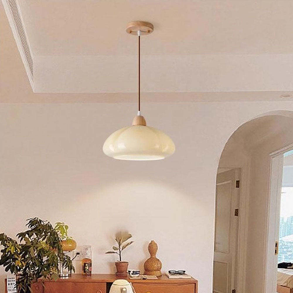 Vintage Pumpkin Glass Pendant Hanging Lamp -Homdiy