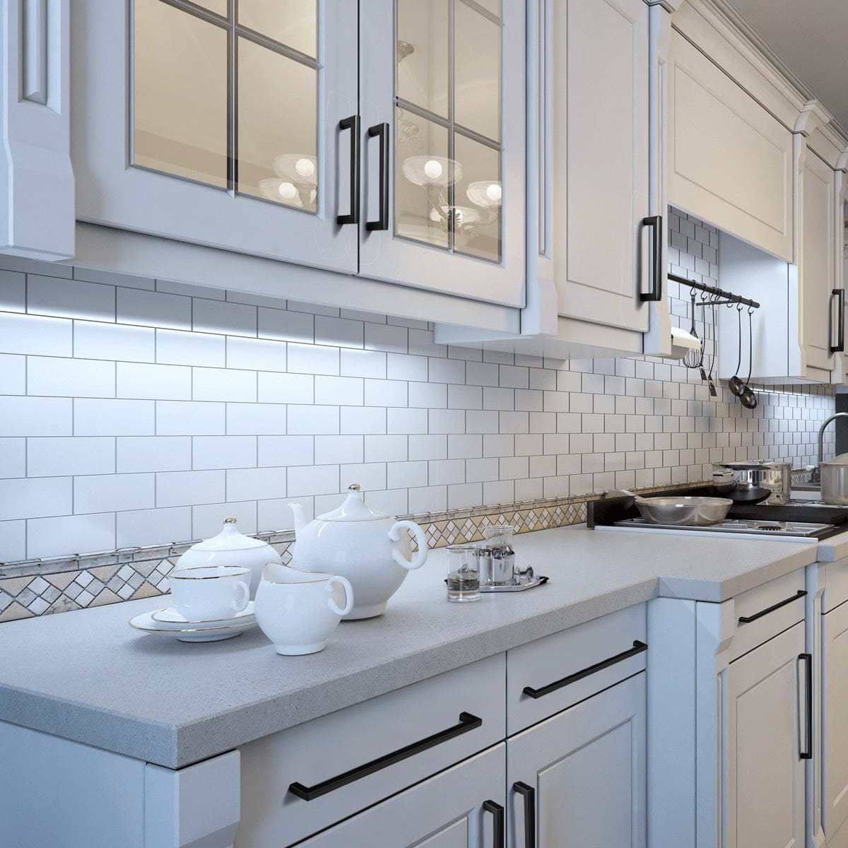 Modern Black Cabinet Pulls Stainless Steel Cabinets Hardware Handles -Homdiy