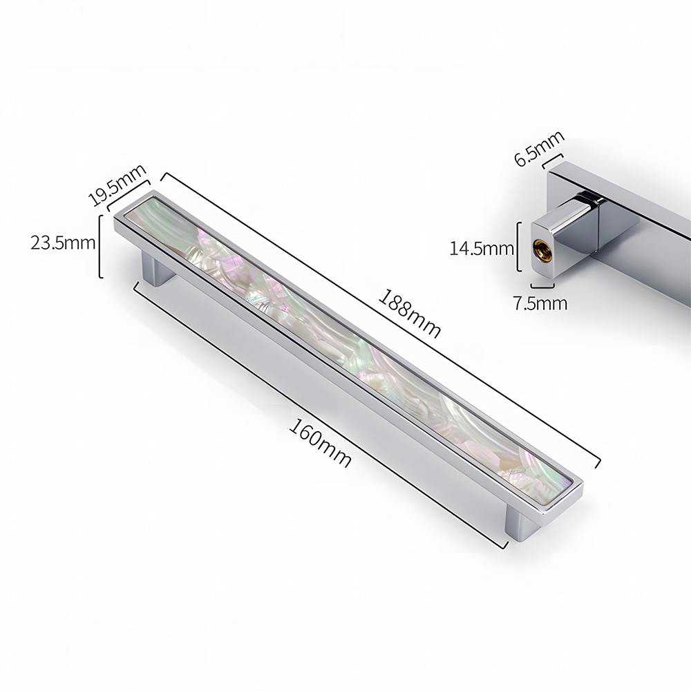Luxury Natural Shell White Cabinet Pulls Brass Drawer Knobs