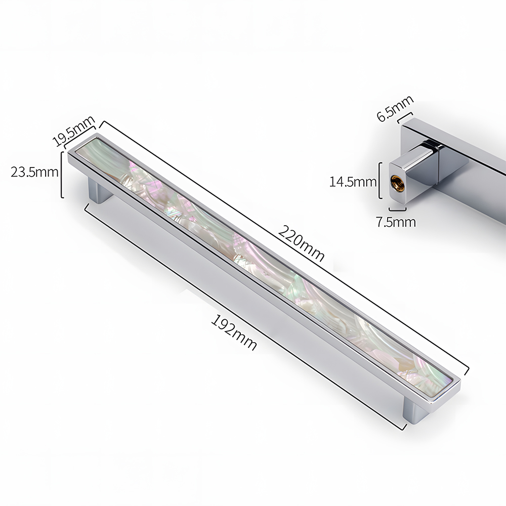 Luxury Natural Shell White Cabinet Pulls Brass Drawer Knobs