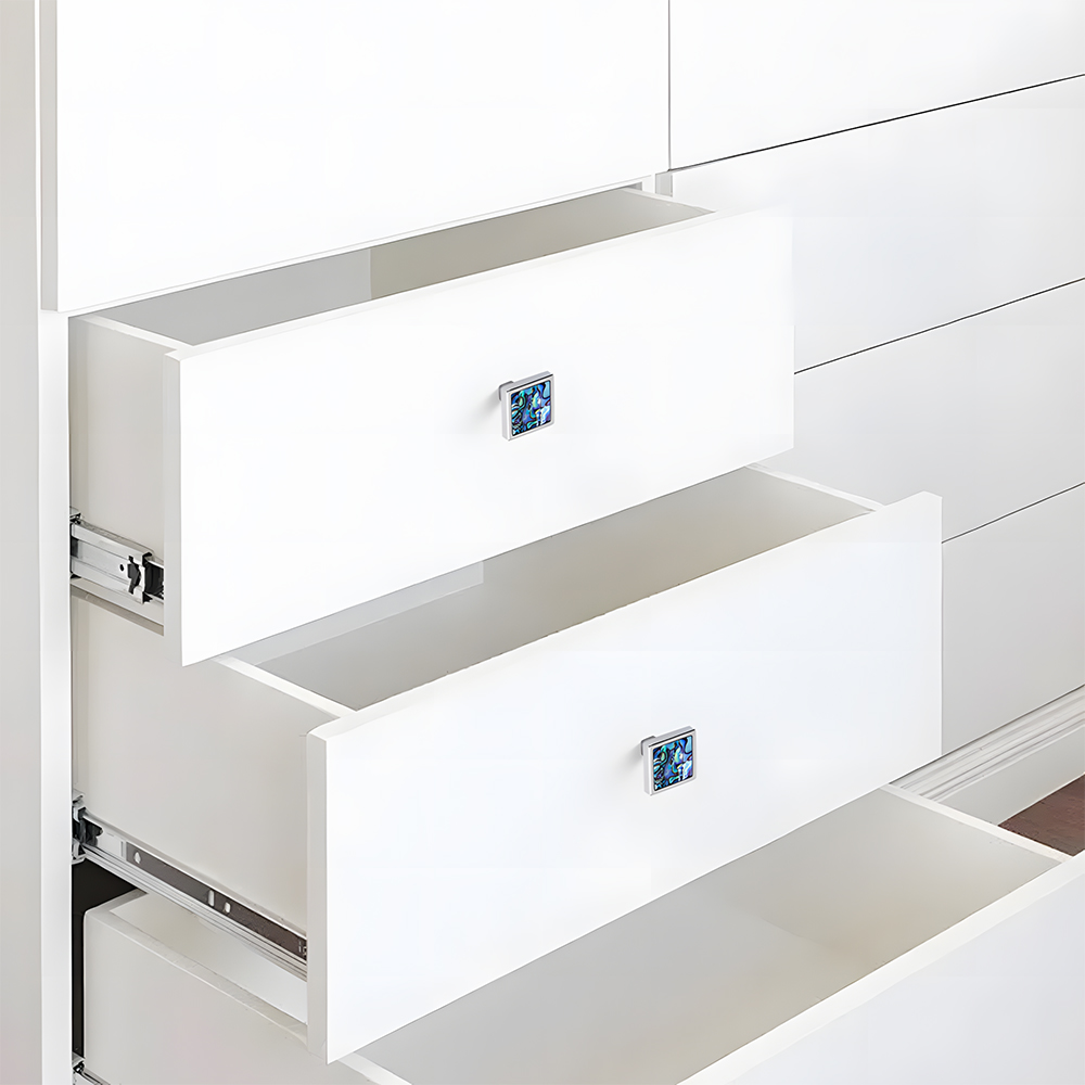 Luxury Natural Shell White Cabinet Pulls Brass Drawer Knobs