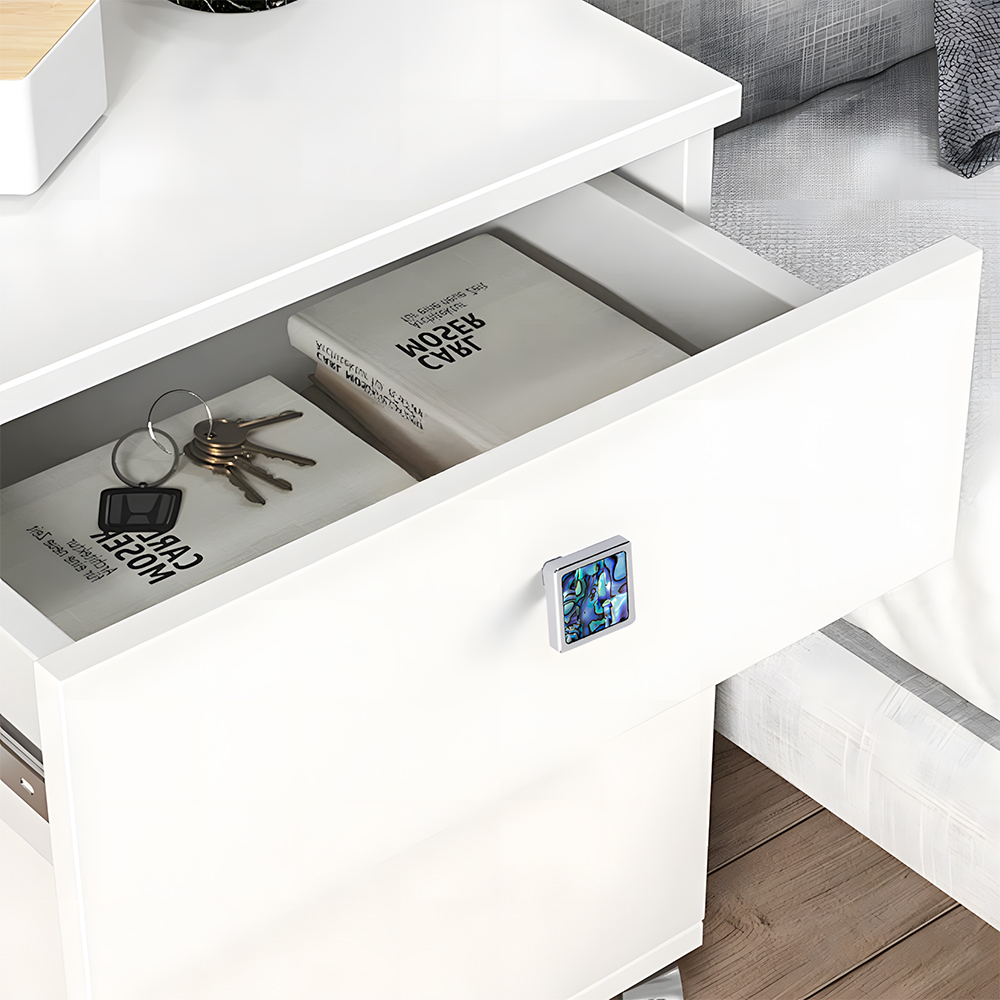 Luxury Natural Shell White Cabinet Pulls Brass Drawer Knobs