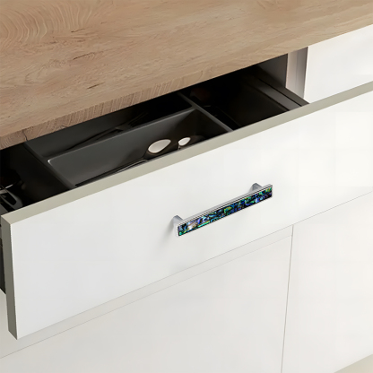 Luxury Natural Shell White Cabinet Pulls Brass Drawer Knobs