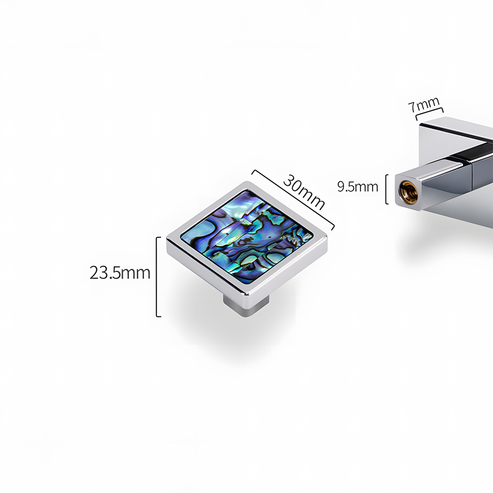 Luxury Natural Shell White Cabinet Pulls Brass Drawer Knobs