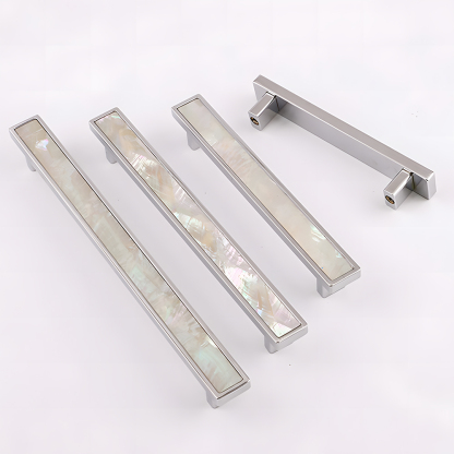 Luxury Natural Shell White Cabinet Pulls Brass Drawer Knobs