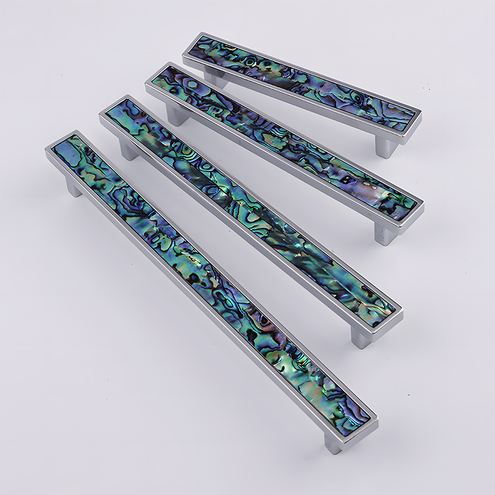 Luxury Natural Shell White Cabinet Pulls Brass Drawer Knobs