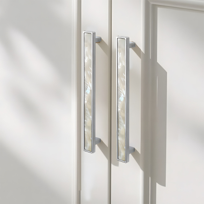 Luxury Natural Shell White Cabinet Pulls Brass Drawer Knobs