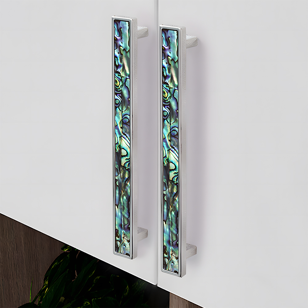 Luxury Natural Shell White Cabinet Pulls Brass Drawer Knobs