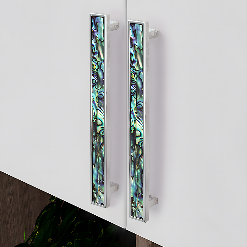 Luxury Natural Shell White Cabinet Pulls Brass Drawer Knobs