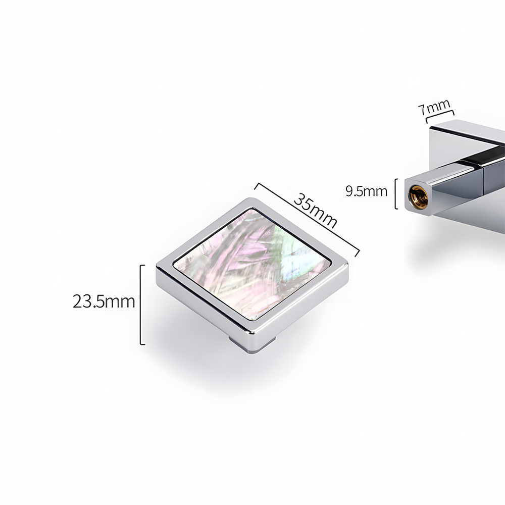 Luxury Natural Shell White Cabinet Pulls Brass Drawer Knobs