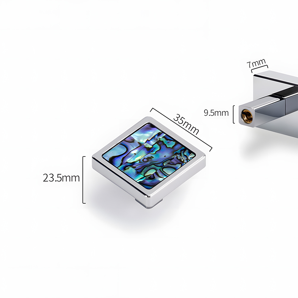 Luxury Natural Shell White Cabinet Pulls Brass Drawer Knobs