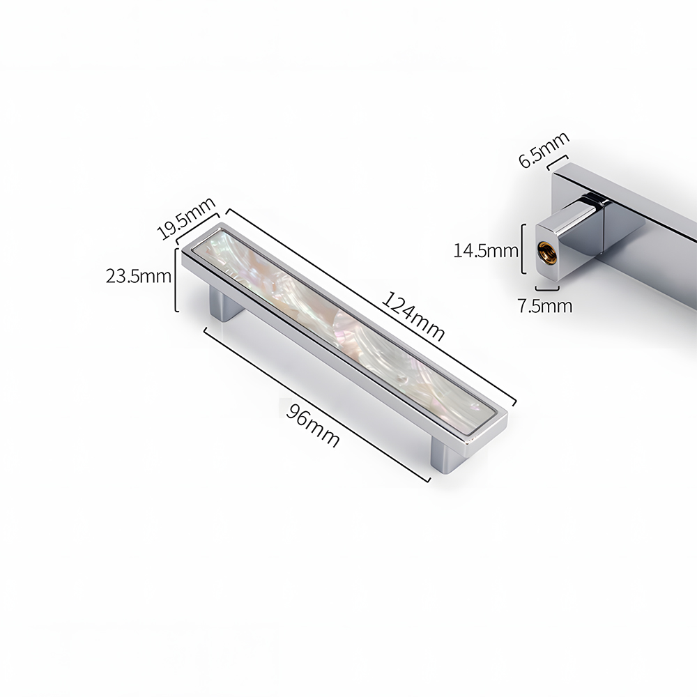 Luxury Natural Shell White Cabinet Pulls Brass Drawer Knobs