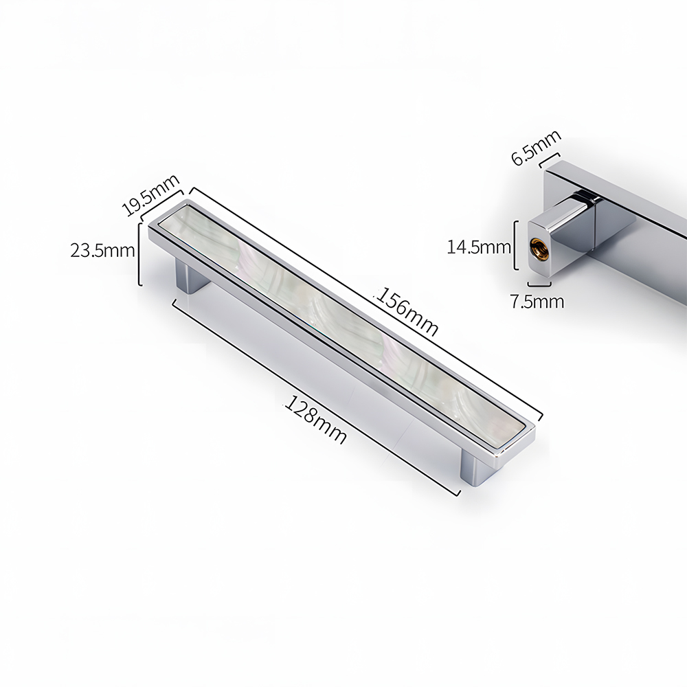 Luxury Natural Shell White Cabinet Pulls Brass Drawer Knobs