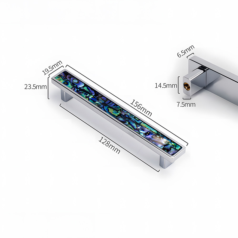 Luxury Natural Shell White Cabinet Pulls Brass Drawer Knobs