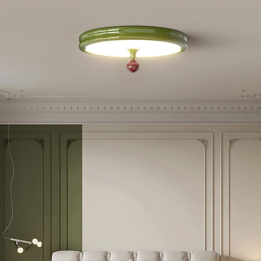 Cream Round LED Flush Mount Ceiling Light For Bedroom