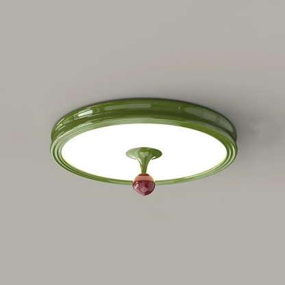 Cream Round LED Flush Mount Ceiling Light For Bedroom