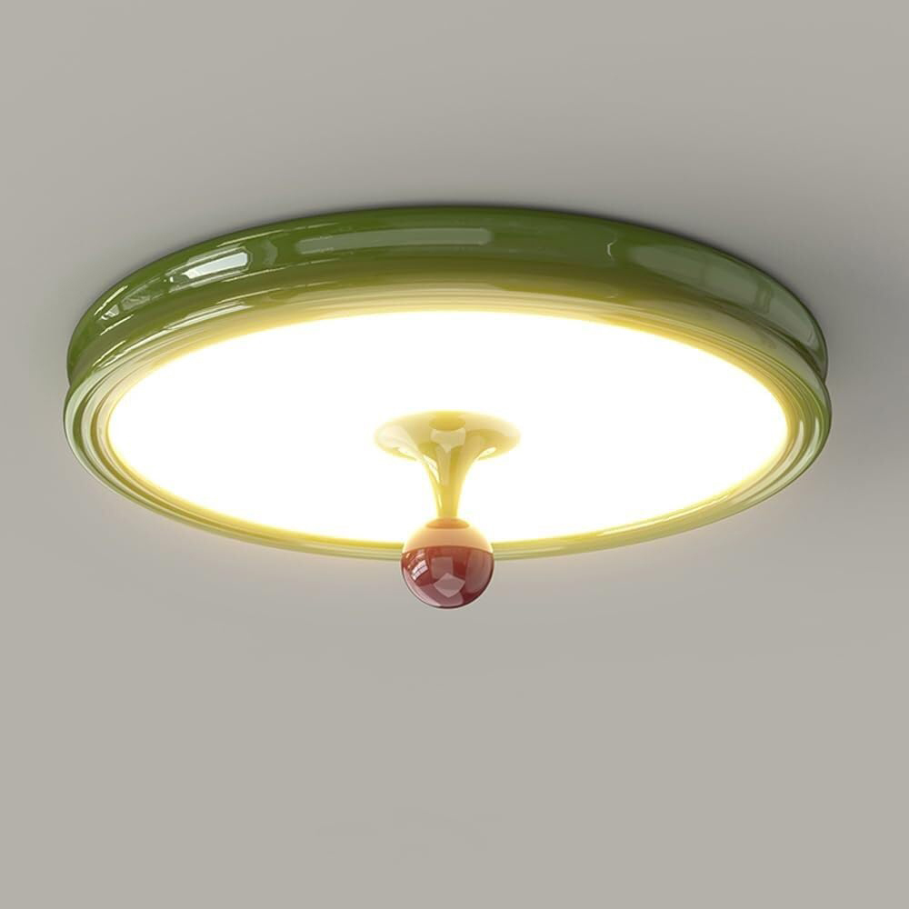 Cream Round LED Flush Mount Ceiling Light For Bedroom
