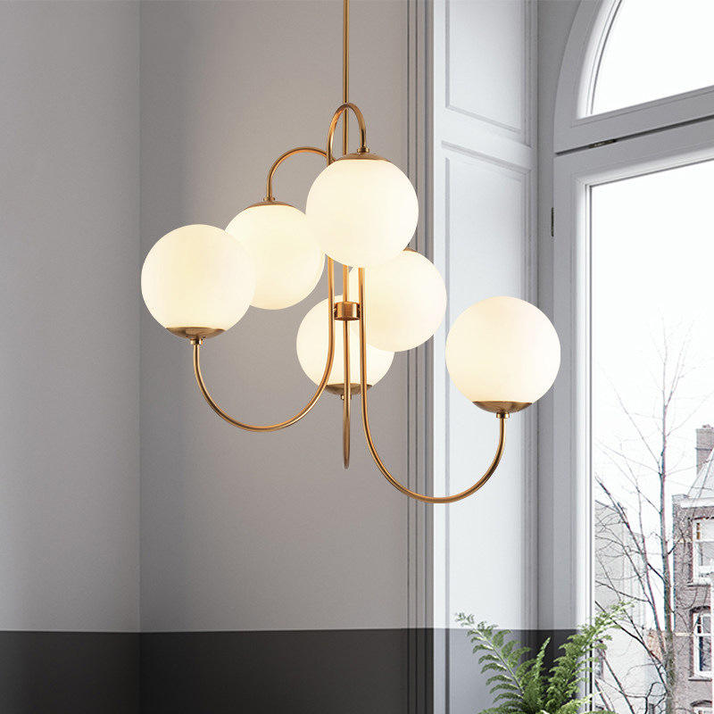Metal Glass Gooseneck Chandeliers -Homdiy