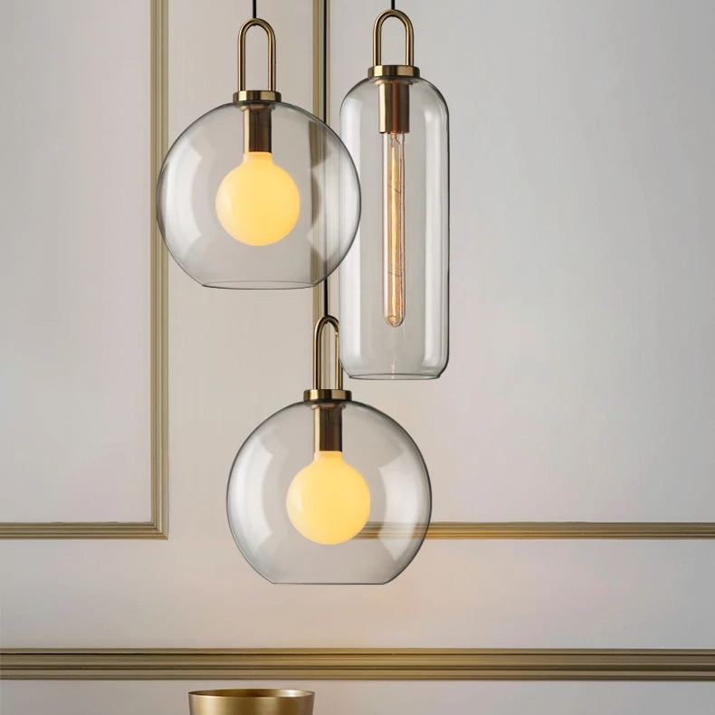 Glass Ball Round Pendant Lamp -Homdiy