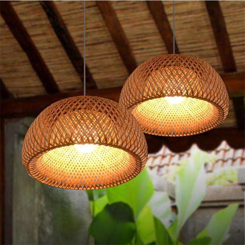 Hand-woven Bamboo Art Pendant Light -Homdiy