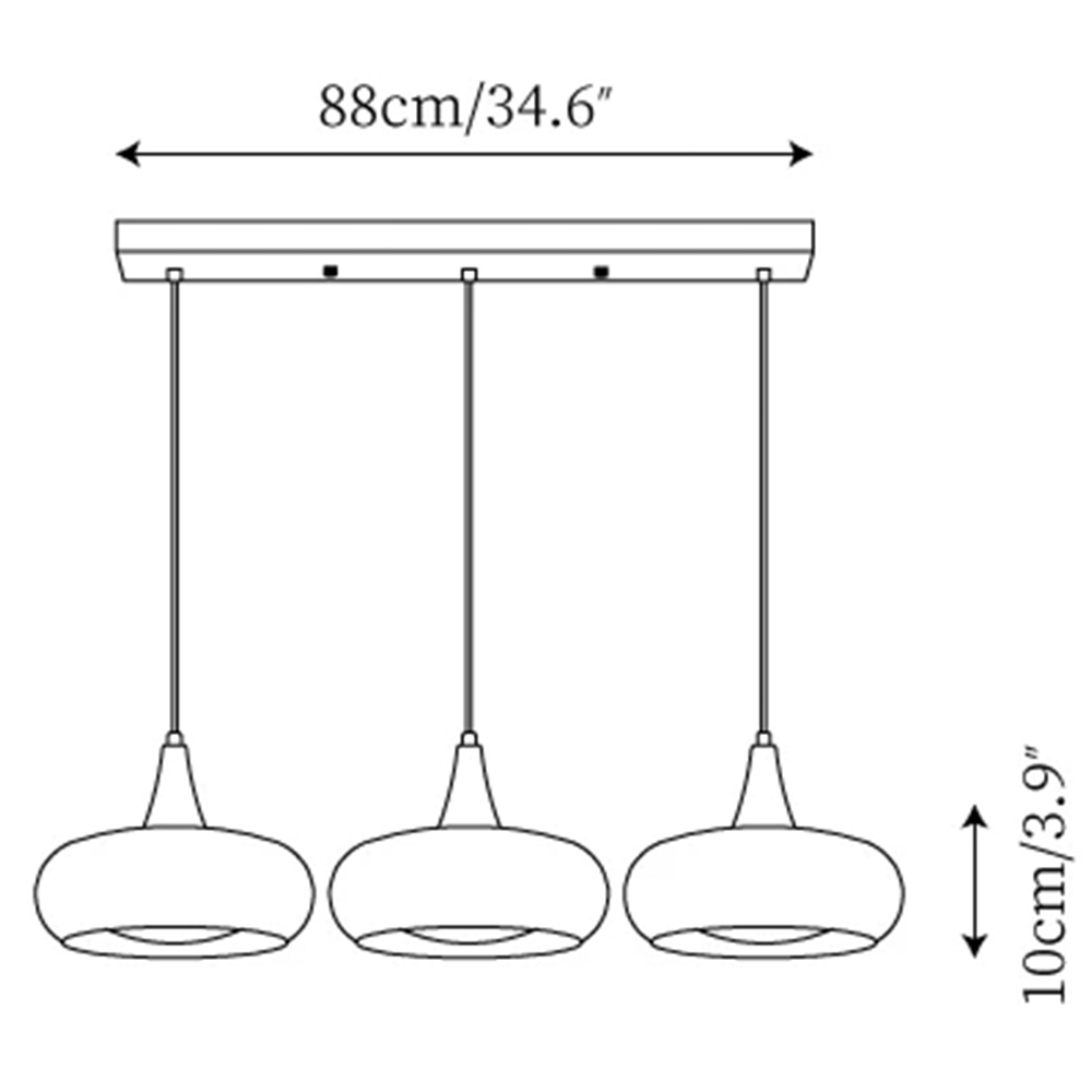 Kitchen Island Lighting Orange Glass Pendant Light Linear Ceiling Fixture 