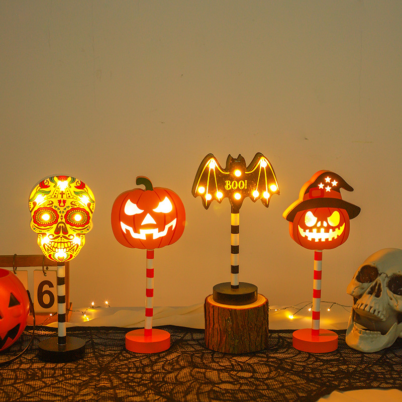 Halloween LED Wooden Figurine Table Lights