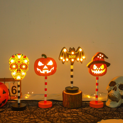 Halloween LED Wooden Figurine Table Lights