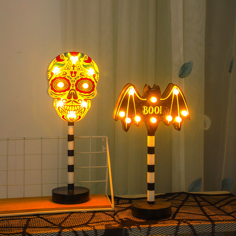 Halloween LED Wooden Figurine Table Lights