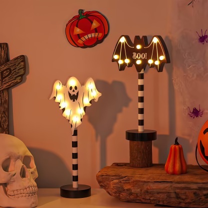 Halloween LED Wooden Figurine Table Lights