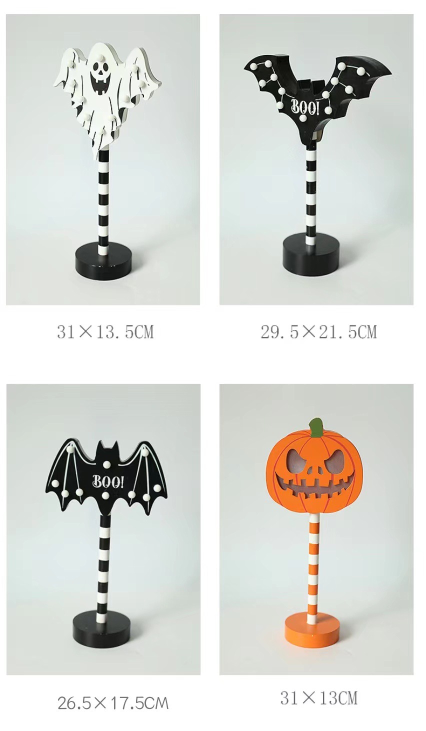 Halloween LED Wooden Figurine Table Lights
