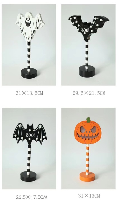 Halloween LED Wooden Figurine Table Lights