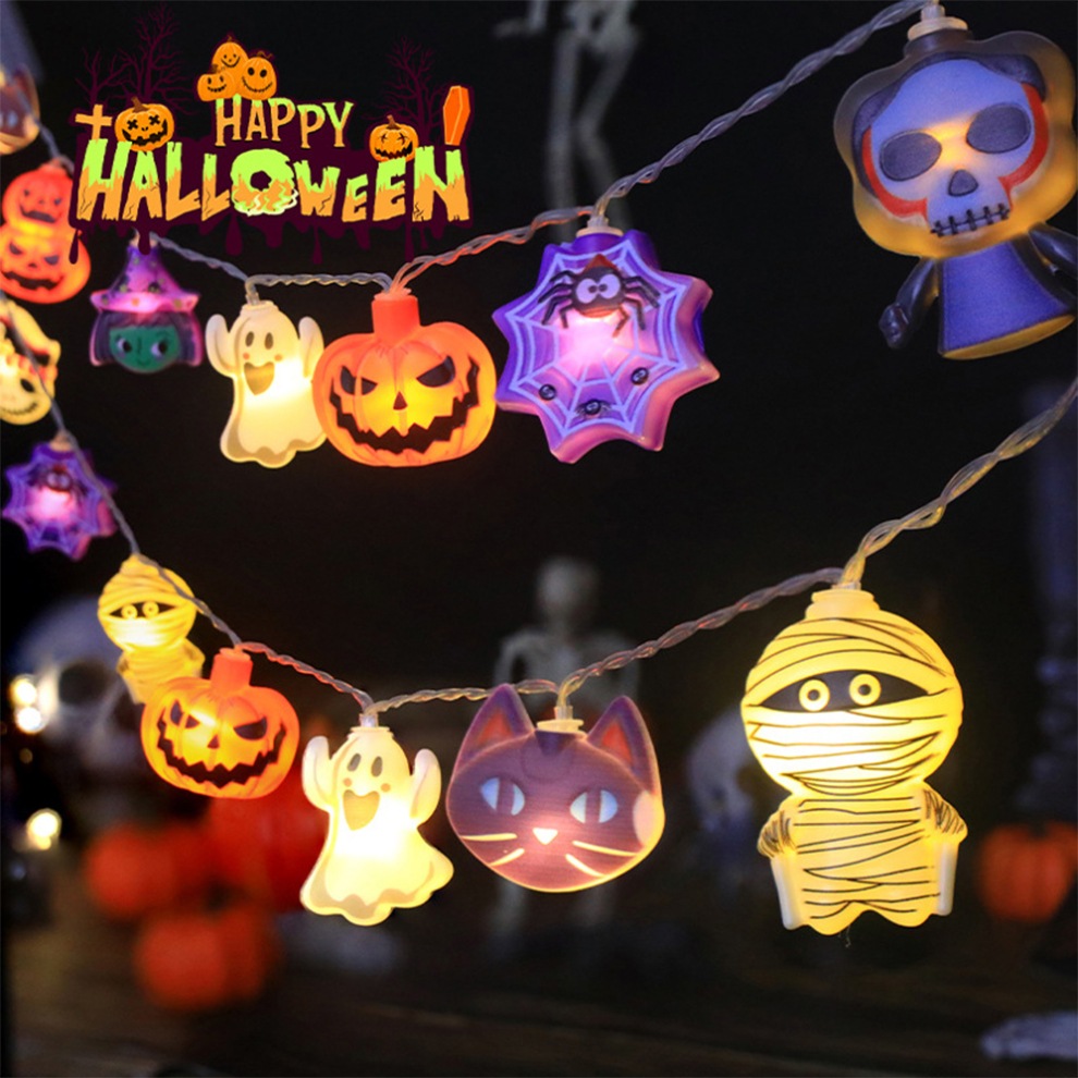 Halloween String Lights Outdoor LED Pumpkin Ghost Witch Lights