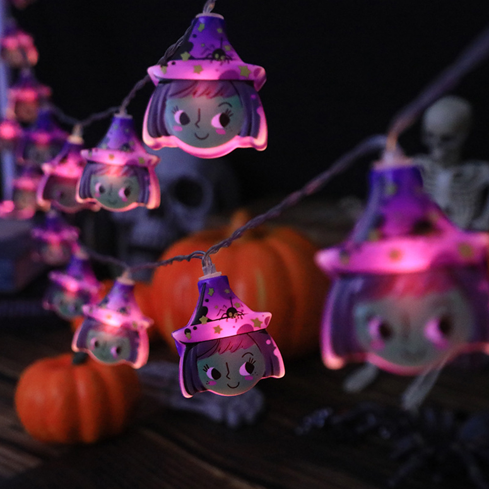 Halloween String Lights Ghost Pumpkin Spider Witch Skull Decorations
