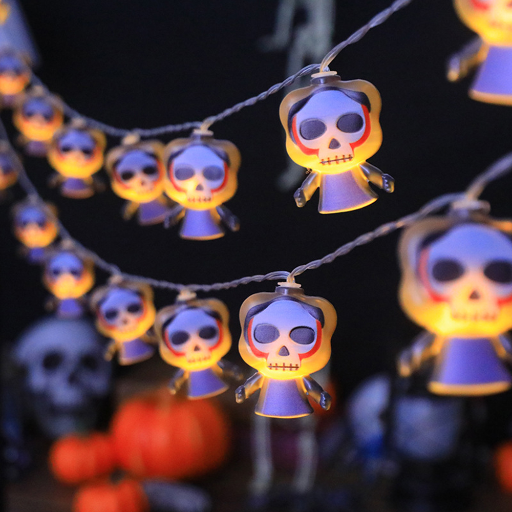 Halloween String Lights Ghost Pumpkin Spider Witch Skull Decorations