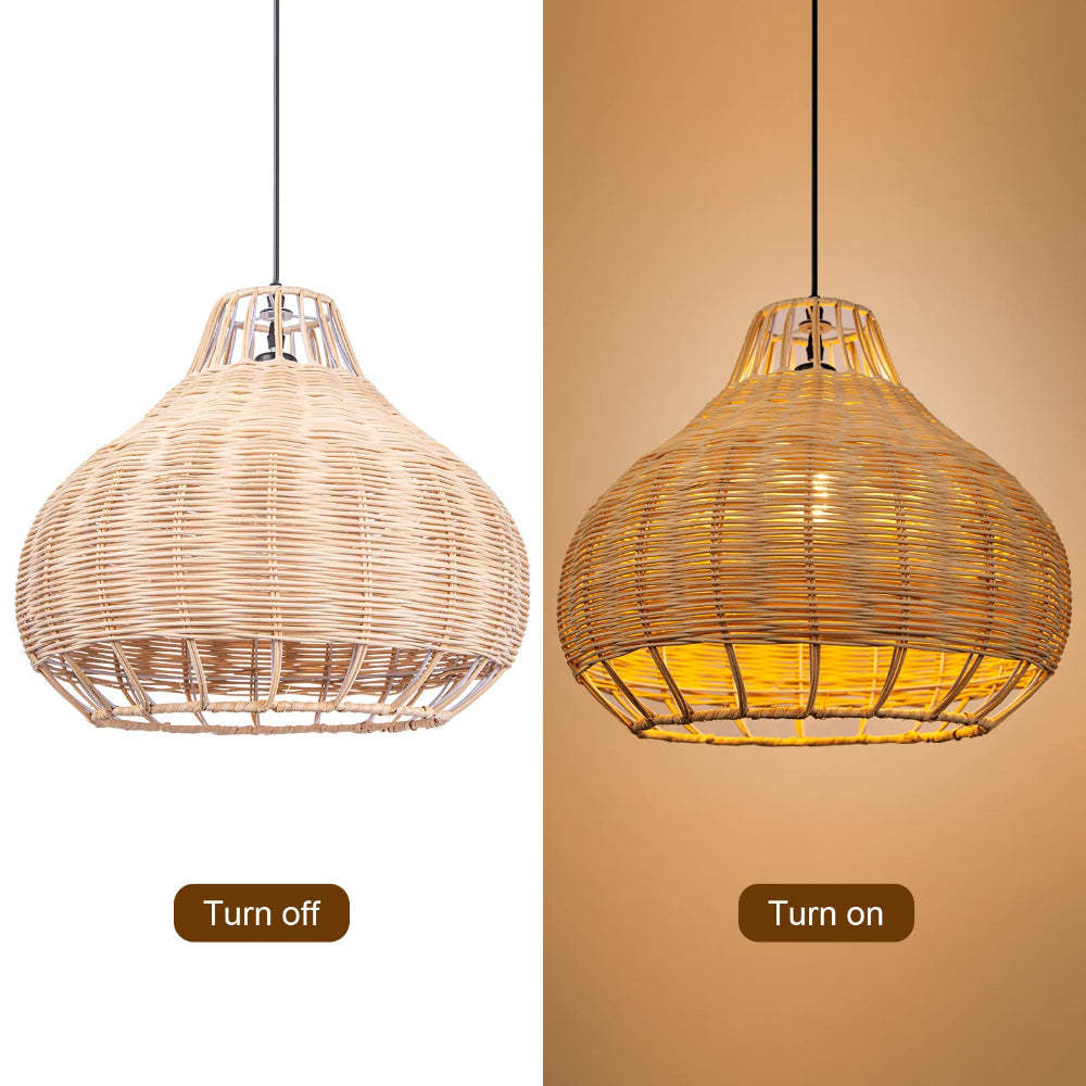 Handmade Natural Rattan Pendant Light -Homdiy