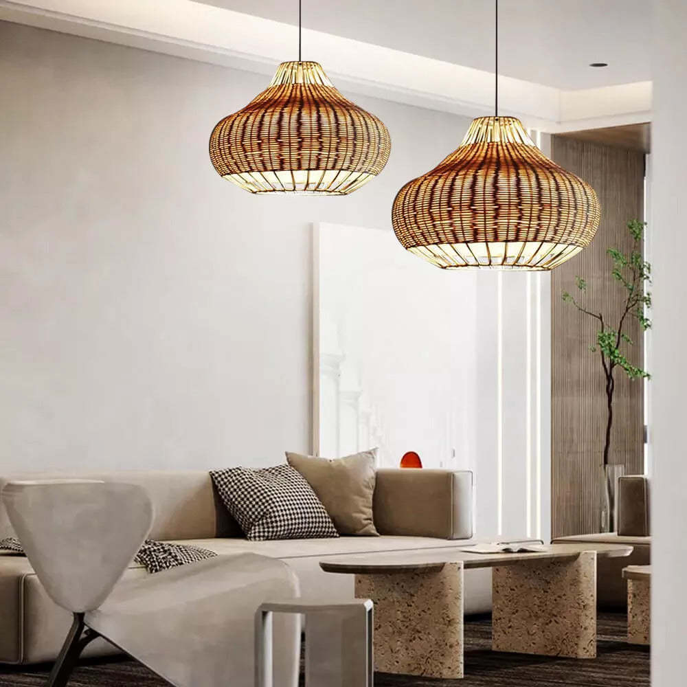 Handmade Natural Rattan Pendant Light -Homdiy