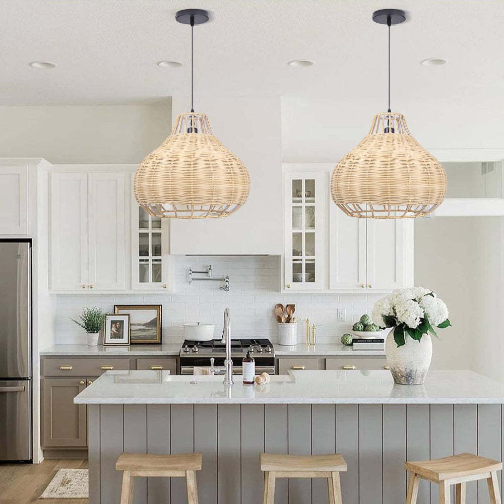 Handmade Natural Rattan Pendant Light -Homdiy