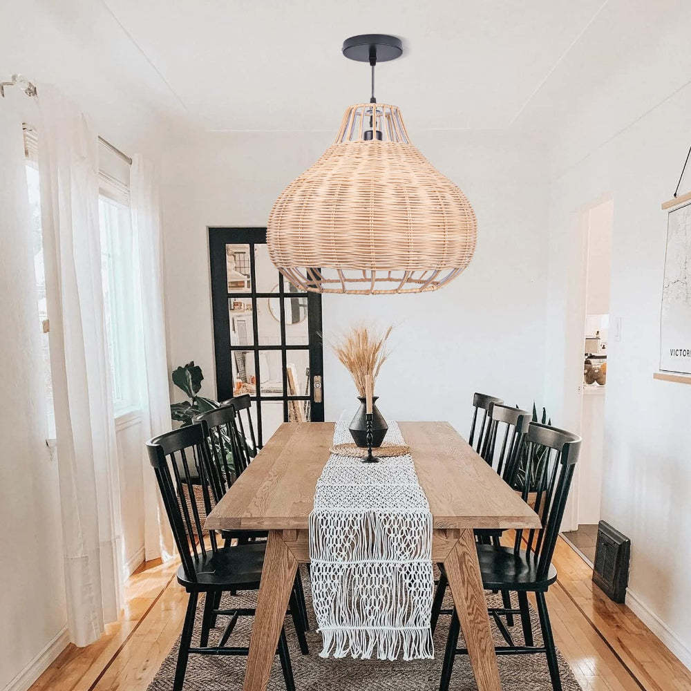 Handmade Natural Rattan Pendant Light -Homdiy