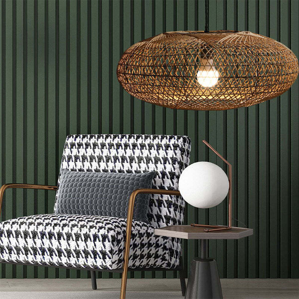 Boho Lantern Rattan Woven Pendant Light Lampshade -Homdiy