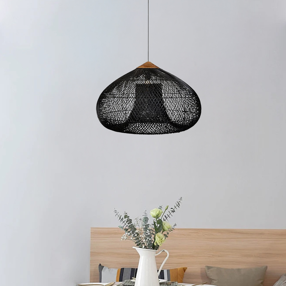 Handwoven Wabi-Sabi Rattan Pendant Light