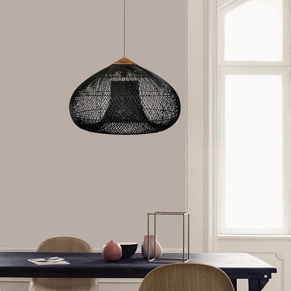 Handwoven Wabi-Sabi Rattan Pendant Light