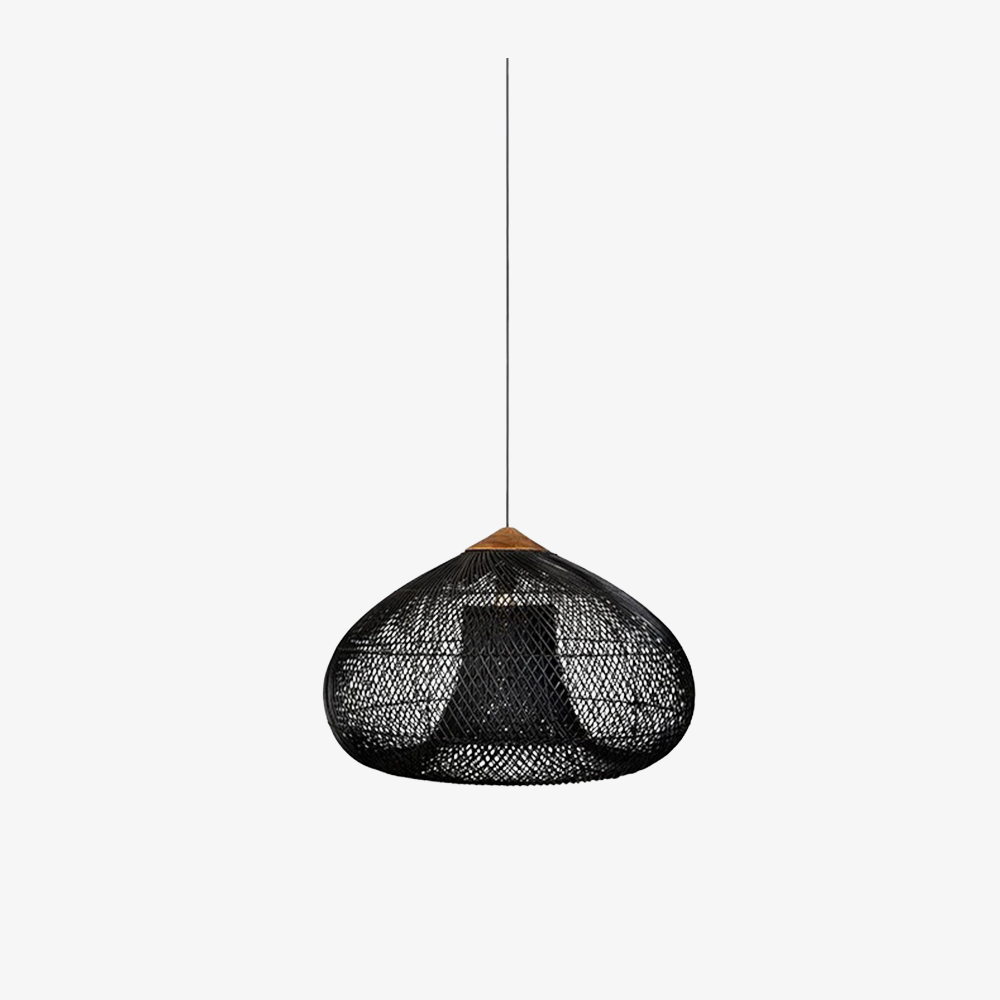 Handwoven Wabi-Sabi Rattan Pendant Light