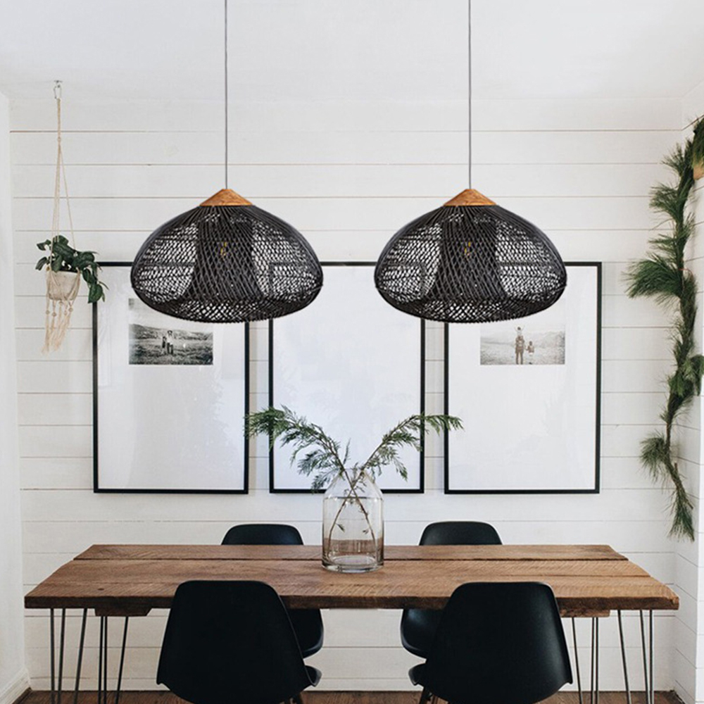 Handwoven Wabi-Sabi Rattan Pendant Light