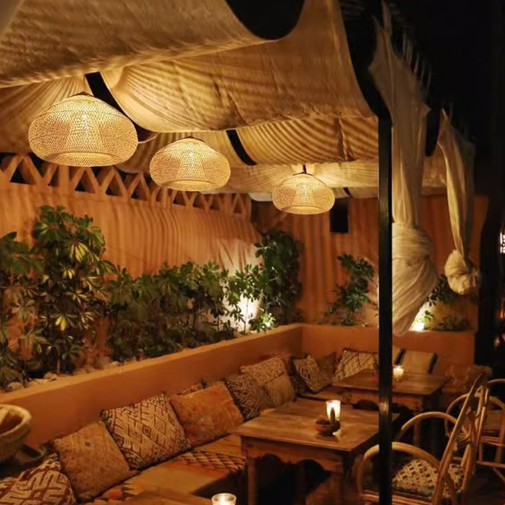 Handwoven Wabi-Sabi Rattan Pendant Light