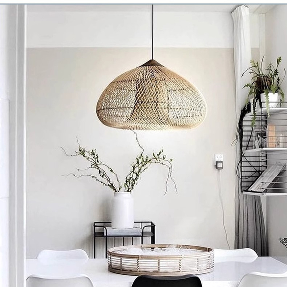 Handwoven Wabi-Sabi Rattan Pendant Light