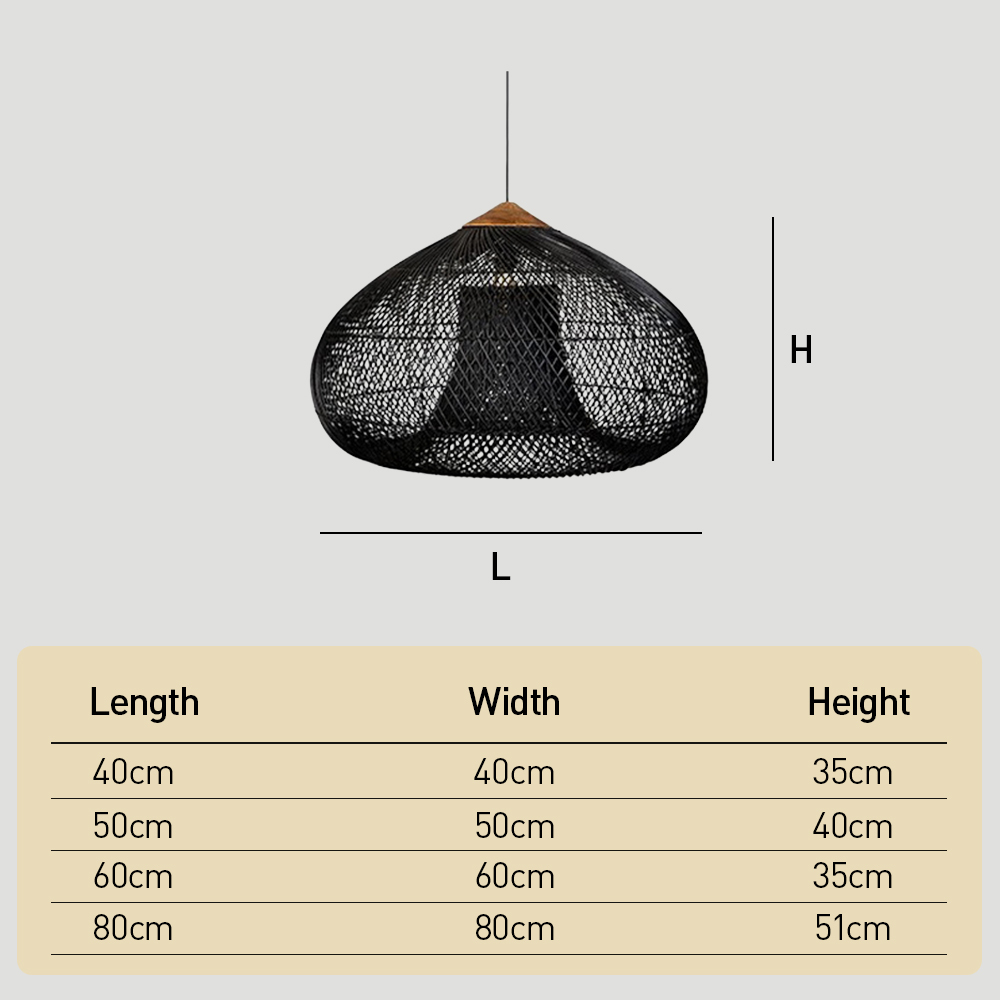 Handwoven Wabi-Sabi Rattan Pendant Light