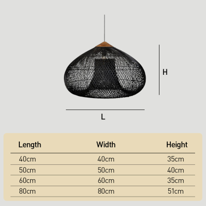 Handwoven Wabi-Sabi Rattan Pendant Light