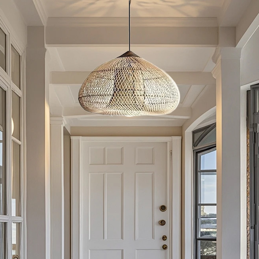 Handwoven Wabi-Sabi Rattan Pendant Light