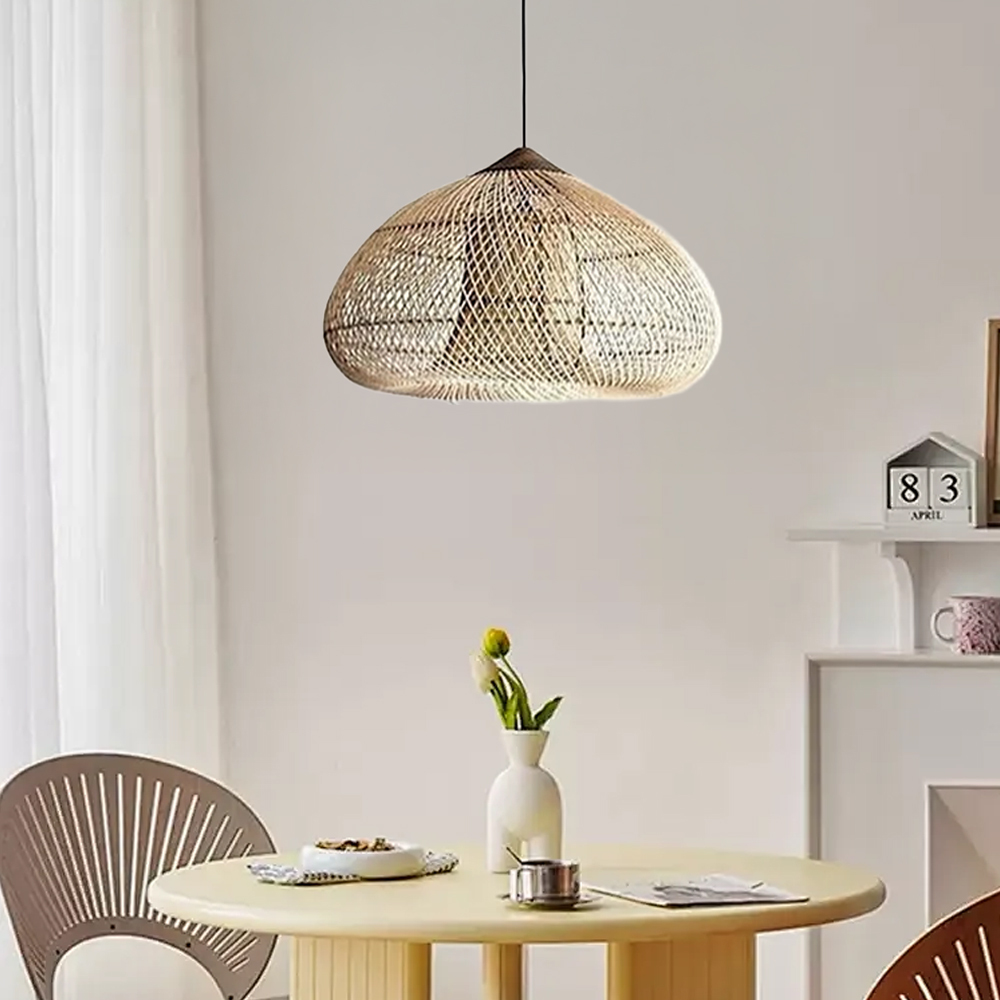 Handwoven Wabi-Sabi Rattan Pendant Light