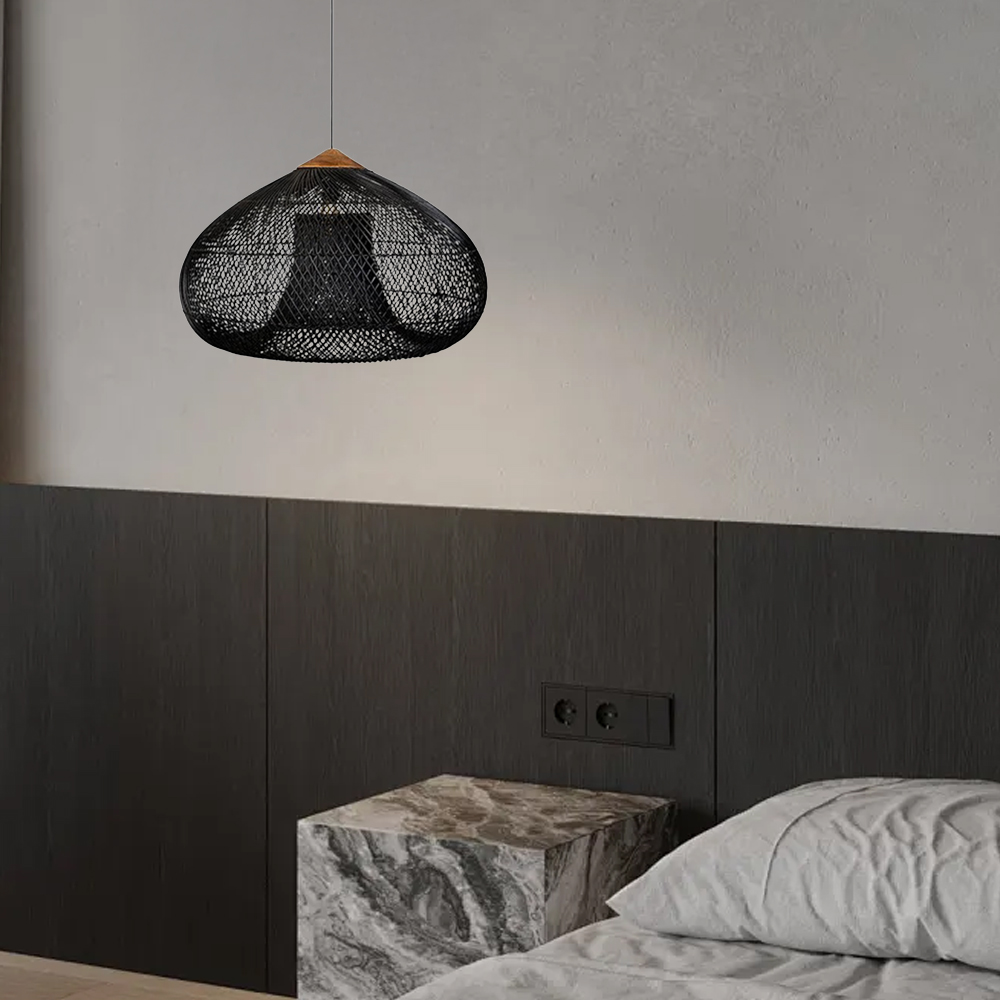 Handwoven Wabi-Sabi Rattan Pendant Light